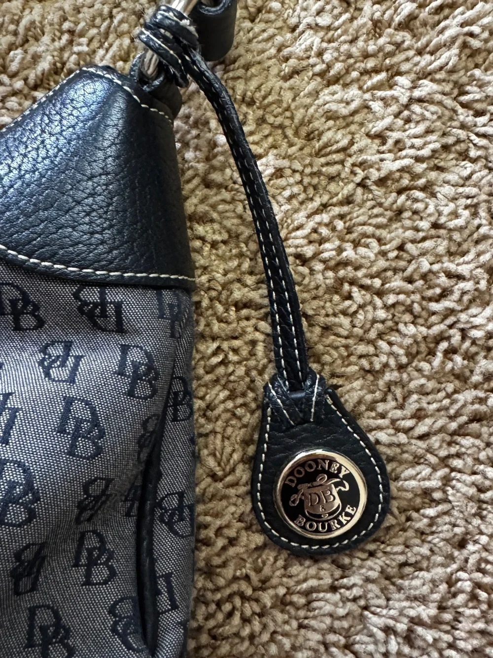 Dooney & Bourke Monogram Logo Print Hobo Satchel Bag